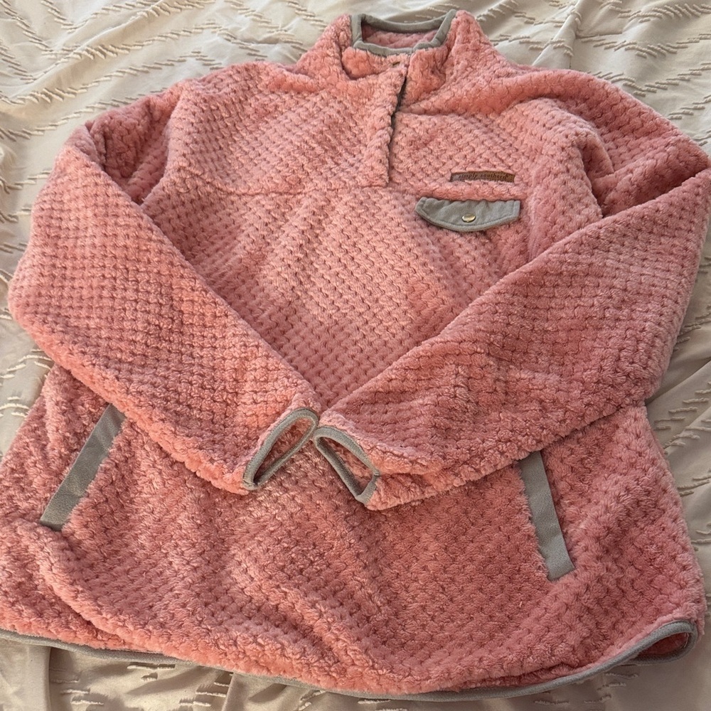 Cozy Pink Plush Quarter-Zip Sweater